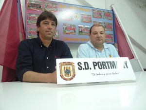 Juan Linde y el presidente de la SD Portmany, Juan José Forneri, en una imagen de archivo.