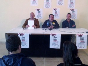 Felipe Zarco, Diego Ruiz y Pere Lomas, durante la presentación de los actos del 1 de Mayo