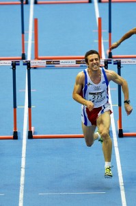 Felipe Vivancos, durante su participación en el campeonato de España de pista cubierta en 2011.