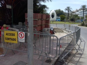 Imatge de les obres que s'estan realitzant a prop de la rotonda de s'Ou. Foto: PSOE-Pacte.