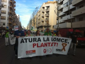 Capçalera de la manifestació. Fotos: D.V.