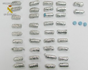 En la imagen, las pastillas de éxtasis que fueron incautadas a los tres británicos detenidos. Foto: Guardia Civil