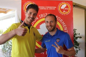 Jorge y Juanlu, durante la presentación del Campus Toni Platé de fútbol.