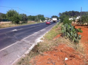 Este es el punto exacto donde se produjo la colisión entre ambos vehículos. Foto: D. V. 