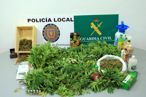 En la imagen, la marihuana incautada en Sant Antoni.