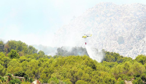 L'orografia de la serra de Tramuntana, escarpada i amb moltes crestes, dificulta la labor d'extinció. Foto: E. Calvo - Ara Balears