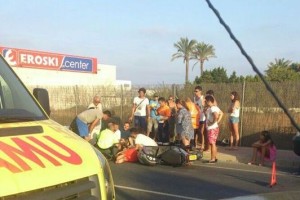 Imagen del accidente ocurrido ayer sobre las ocho de la tarde en Sant Josep