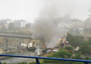 Imagen del accidente ferroviario de Angrois. Foto: Xosema-Wikipedia.