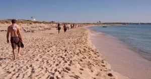 Illetes, en Formentera (en la imagen), y ses Salines, en Ibiza, declaradas territorio comanche del ligoteo. Foto: V. Ribas