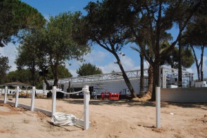 Imagen de la terraza en obras del Nikki Beach de s'Argamassa.