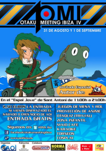 En la imagen, el cartel del encuentro que reproduce una ilustración original en la que aparece Link, el protagonista de Zelda, a lomos de una sargantana y con es Vedrà de fondo. Un toque ibicenco para una jornada con sabor a Japón.