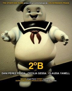 Póster de '2ºB', un cortometraje de K. Prada y J. Prada que refleja la árdua tarea de buscar piso. 