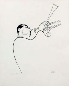 Dizzy Gillespie visto por Al Hirschfeld.