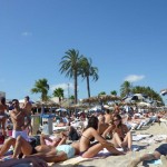 Turistas en Platja d'en Bossa