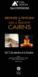 Cartel de la exposición de Lisa y Timothy Cairns en la sala de Can Jeroni.