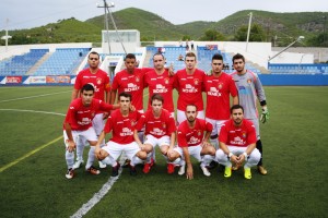 Primera alineación titular del CD Ibiza, que hoy disputaba su primer partido oficial.