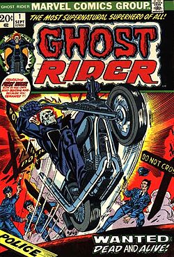 Numº 1 del primer volumen de Ghost Rider fechado en septiembre del 73. Arte de Gil Kane y Joe Sinnott