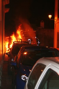 Los bomberos, en plena acción