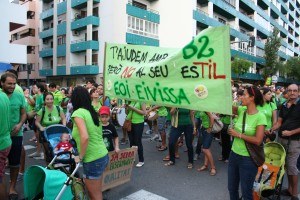 Una de las pancartas que los manifestantes han exhibido en la marcha