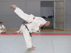 Carlos García Pasán, durante un ejercicio del curso de katas.