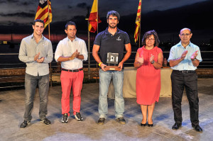 Daniel Sánchez, en el centro, con el premio al mejor deportista de la Festa de l'Esport 2013.