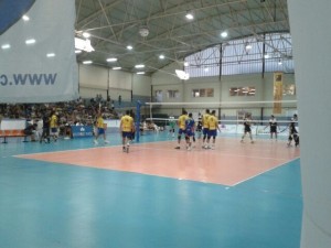 Una imagen del primer partido de la pretemporada del Ushuaïa Ibiza Voley ante el Unicaja en Artà.