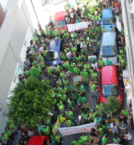 Concentració de mestres davant la Delegació de la Conselleria d'Educació, a Vila. Foto: V.R.