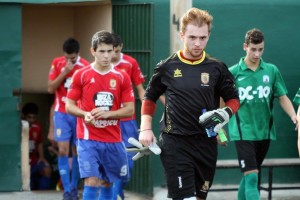 Jugadores del Portmany salen del vestuario de Sant Jordi. Foto: Fútbol Pitiuso