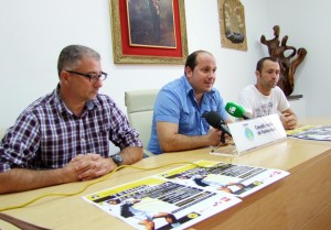 Jorge Lairón, Sergio Jiménez i Omar JUan, durant la presentació del torneig de tennis.