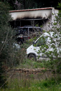 Imagen de la fachada de la casa de campo en la que se ha producido el suceso