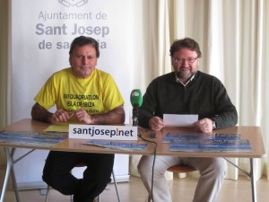 Pep Ribas y Vicent Torres, durante la presentación del Campeonato de Europa de Quadriatlón.