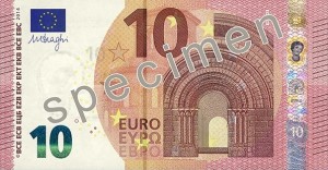 Esta es la imagen que ha difundido el Banco Central Europeo del nuevo billete de 10 euros. 