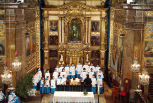 Una actuació dels 'blauets'. Foto: escolanialluc.es.