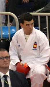 Víctor Aranguren, en una anterior competición con la selección española de karate.