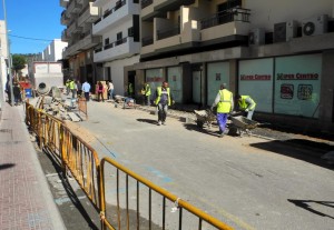 A la imatge, les obres que s'estan portant a terme al carrer Estrella.