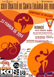 Cartel del XXIII Duatlón de Santa Eulària-Campeonato de Balears que se disputa este domingo.