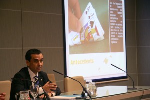 El conseller Joaquín García a la presentació de l'esborrany de la Llei del Joc.