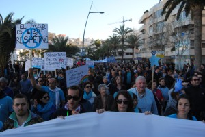 Una imagen de la manifestación de este sábado. Foto: D.V.