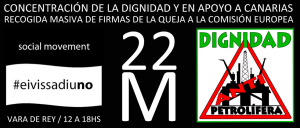 El movimiento ciudadano antiprospecciones han organizado esta recogida masiva de firmas coincidiendo con la Marcha de la Dignidad que ha sido convocada en toda España. 