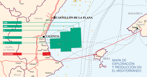 Mapa inicial de la zona donde se pretenden realizar las prospecciones petrolíferas, que Cairn Energy ha modificado girando los cuadrantes en el sentido de las agujas del reloj. Imagen: Cairn Energy 