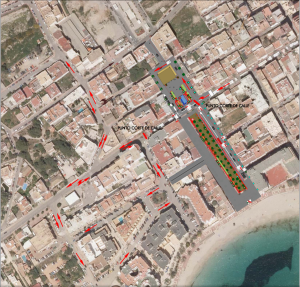 Un plano de calles de Santa Eulària.