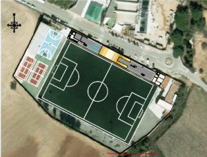 Una recreación de cómo quedará el campo de fútbol tras la remodelación.