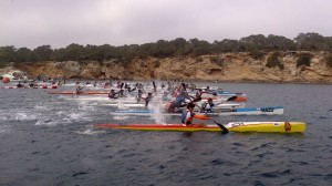 Una imagen de la salida de una de las pruebas disputadas hoy en la Bahía de Portmany.