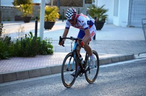 El ibicenco Cristian Cabrera, del CC Colloto-Ciudad de Oviedo, en una prueba ciclista. Foto: Facebook