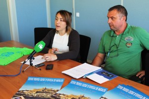 Mar Sánchez y Manuel Rodríguez, durante la presentación del Trofeu Ciutat d'Eivissa de natación.