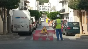 Carrer tallat per obres a Sant Antoni. Foto: PSOE-Pacte.