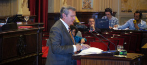 El diputat socialista Joan Boned durant una intervenció al Parlament. Foto: Parlament Balear.