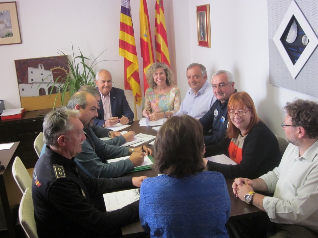 Imagen de la reunión de la Junta local de Seguridad de Sant Josep. Foto: AJuntament de Sant Josep.