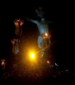 La imagen del Cristo de la Agonía, durante la procesión