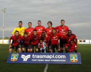 Once inicial de la SD Formentera en el partido frente al Villarrobledo.